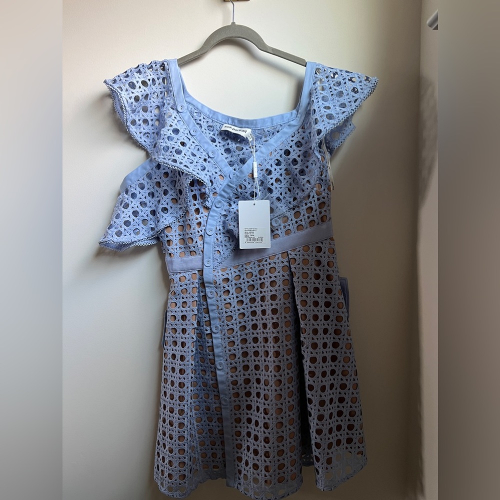 Self-portrait One-shoulder Guipure-Lace Mini dress